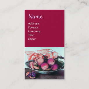 SEASON'S FRUITS Peaches,Prunes and Leaves Business Card