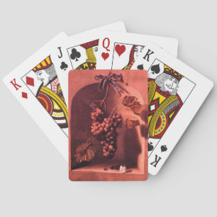SEASON'S FRUITS PROSPERITY Antique pink red brown Playing Cards