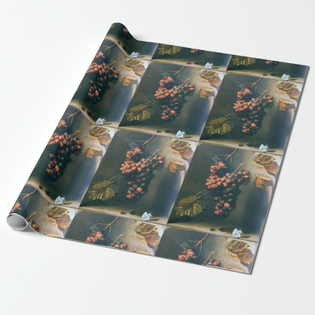 SEASON'S FRUITS -PROSPERITY HANGED GRAPES Rustic Wrapping Paper (Unrolled)