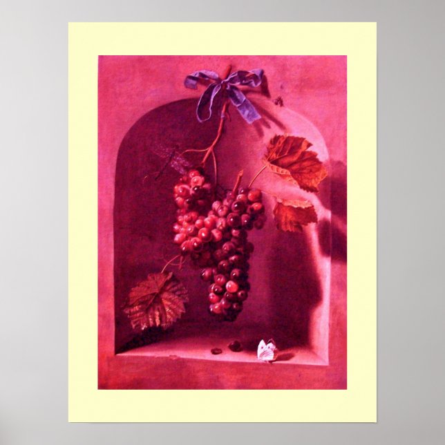SEASON'S FRUITS -PROSPERITY pink antique red cream Poster (Front)