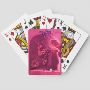 SEASON'S FRUITS PROSPERITY pink fuchsia red Playing Cards