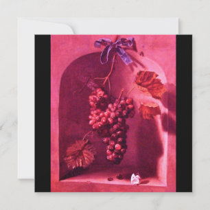 SEASON'S FRUITS - PROSPERITY ,pink red black Invitation