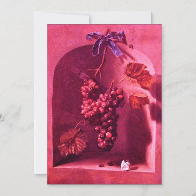 SEASON'S FRUITS - PROSPERITY ,pink red brown Announcement (Front)