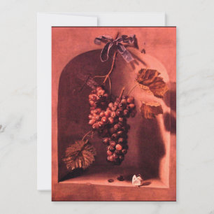SEASON'S FRUITS - PROSPERITY ,pink red brown Invitation