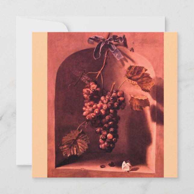 SEASON'S FRUITS - PROSPERITY ,pink red brown Invitation (Front)