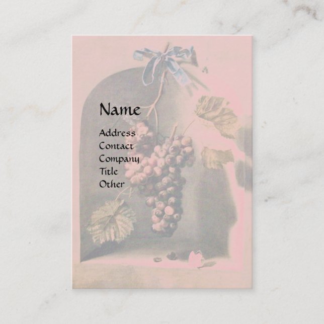 SEASON'S FRUITS - PROSPERITY ,pink red Business Card (Front)