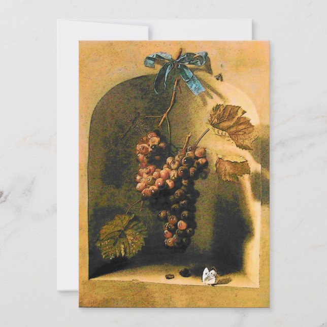 SEASON'S FRUITS - PROSPERITY ,yellow green brown Invitation (Front)