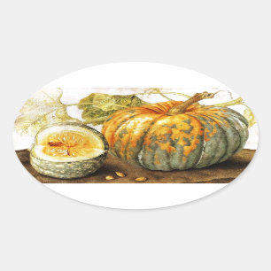 SEASON'S FRUITS  / PUMPKINS OVAL STICKER