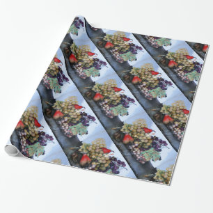 SEASON'S FRUITS / RED WHITE GRAPES AND PEARS WRAPPING PAPER