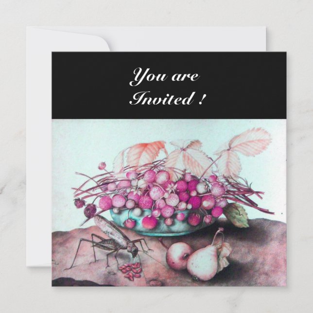 SEASON'S FRUITS / STRAWBERRIES AND PEARS INVITATION (Front)