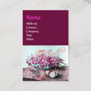 SEASON'S FRUITS /STRAWBERRIES ,PEARS Pink Purple Business Card