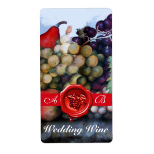 SEASON'S FRUITS WEDDING WINE RED WAX SEAL MONOGRAM