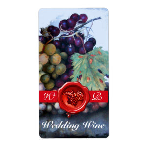 SEASON'S FRUITS WEDDING WINE RED WAX SEAL MONOGRAM