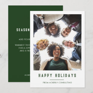 Season's Greeting Business Team Photo Christmas Holiday Card