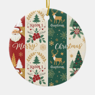 Season's Greeting Ceramic Tree Decoration
