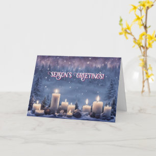 Seasons Greeting Christmas with Candles  Card