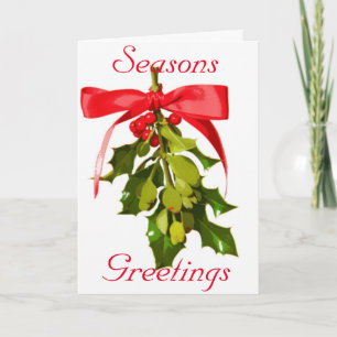 Seasons Greeting mistletoe design Holiday Card