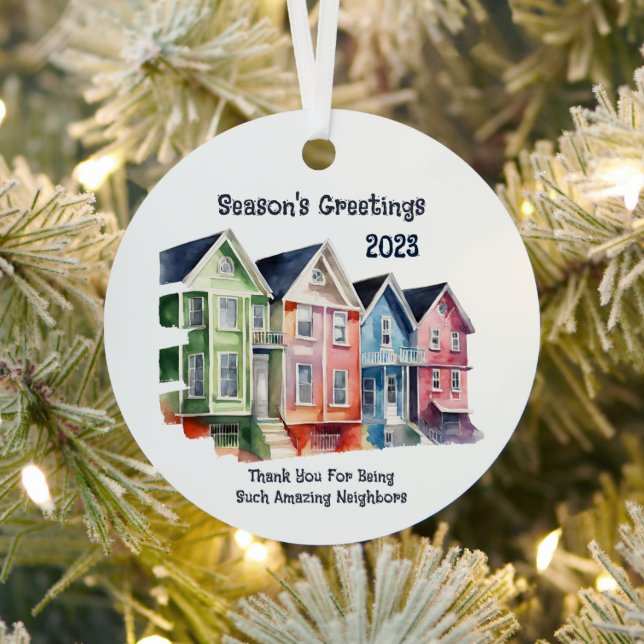 Season's Greetings 2023 Neighbour Metal Tree Decoration (Insitu)