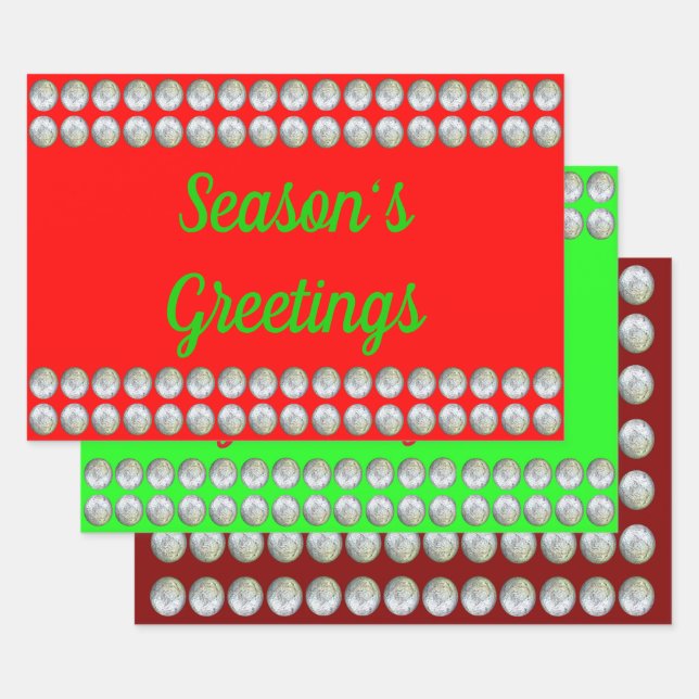 Season's Greetings 3-Pack Wrapping Paper (Set)