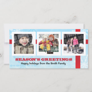 Season's Greetings 3 photo Holiday Card