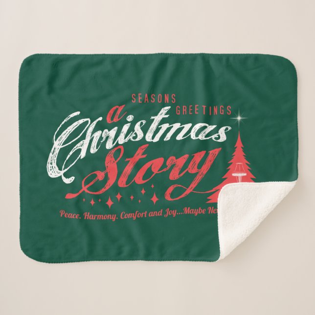 Season's Greetings - A Christmas Story Sherpa Blanket (Front (Horizontal))