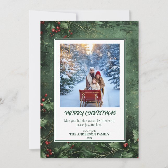 Season's Greetings: A Holly Jolly Christmas Holiday Card (Front)