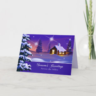 Season's Greetings Across the Miles. Christmas Holiday Card