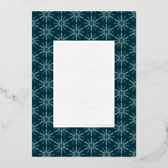 SEASON'S GREETINGS | Add Your Photo Foil Holiday Card (Front)