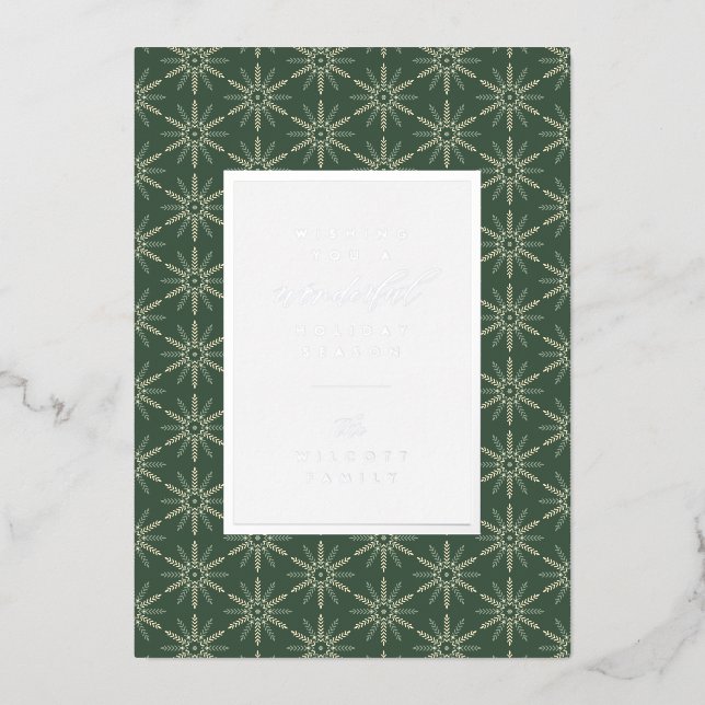 SEASON'S GREETINGS | Add Your Photo Foil Holiday Card (Front)