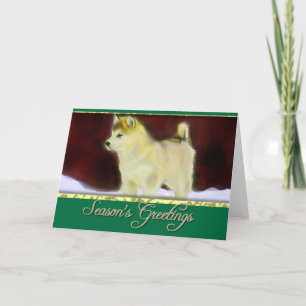 Season's greetings Alaskan Malamute card