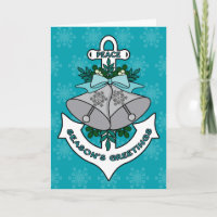 Season's Greetings Anchor, Bells and Snowflakes