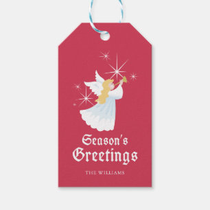 Seasons Greetings Angel Christmas Gift Tag