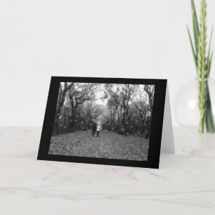 Seasons Greetings - B&W Central Park & Snow Holiday Card