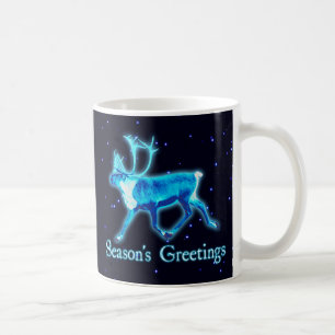 Season's Greetings - Blue Caribou (Reindeer) Coffee Mug