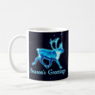 Season's Greetings - Blue Caribou (Reindeer) Coffee Mug