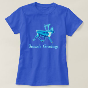 Season's Greetings - Blue Caribou (Reindeer) T-Shirt