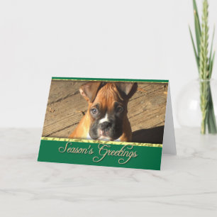 Season's greetings Boxer dog card