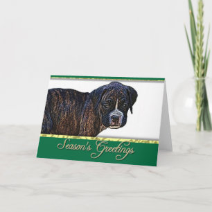 Season's greetings Boxer dog card