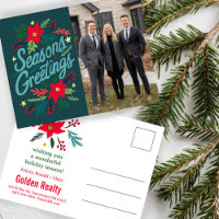 SEASONS GREETINGS Business Christmas CUSTOM PHOTO