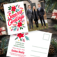 SEASONS GREETINGS Business Christmas CUSTOM PHOTO