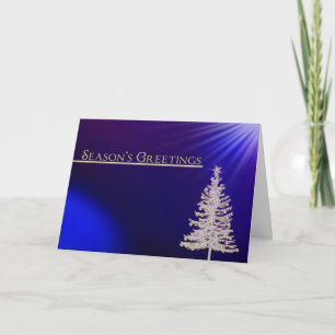 Season's Greetings -Business -Christmas Gold/Blue Holiday Card