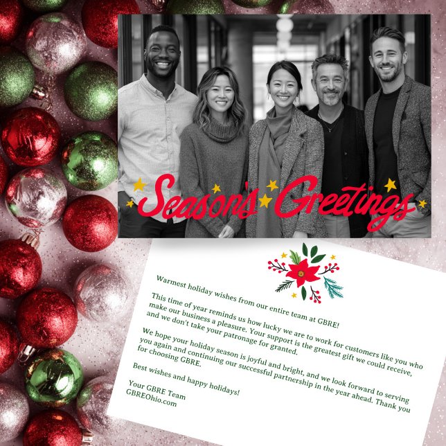 SEASONS GREETINGS Business CUSTOM PHOTO  Holiday Card (SEASONS GREETINGS Business CUSTOM PHOTO Office Holiday Card
)