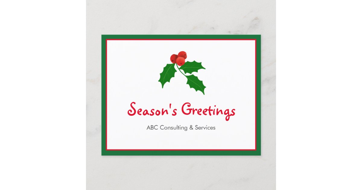 Season's Greetings Business Holiday Postcard | Zazzle.co.uk