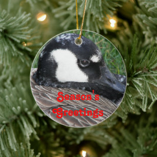 Season's Greetings Canada Goose Holiday Ceramic Tree Decoration