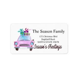 Season's Greetings Car and Christmas gifts Label