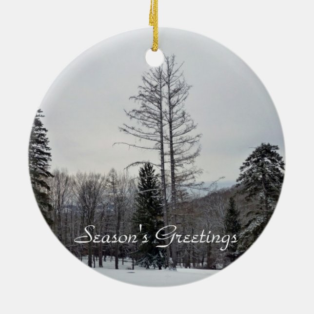 Season's Greetings Ceramic Tree Decoration (Back)