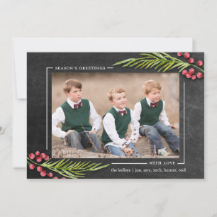 Season's Greetings Chalkboard Frame Holiday Photo
