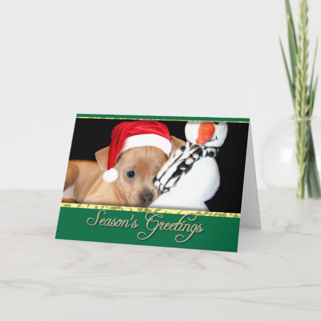 Season's greetings Chihuahua card (Front)