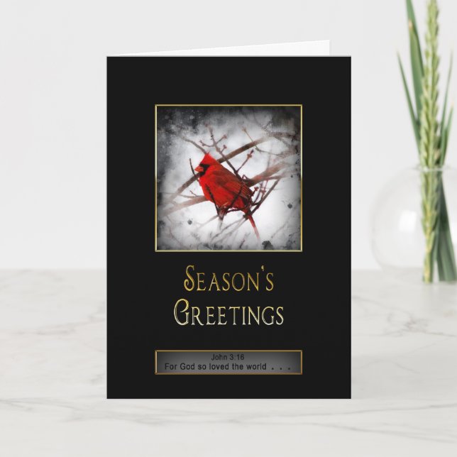 Season's Greetings - Christian/Relgious - Bird Holiday Card (Front)
