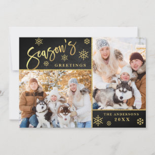 Season's Greetings Christmas 2 PHOTO Greeting Holiday Card